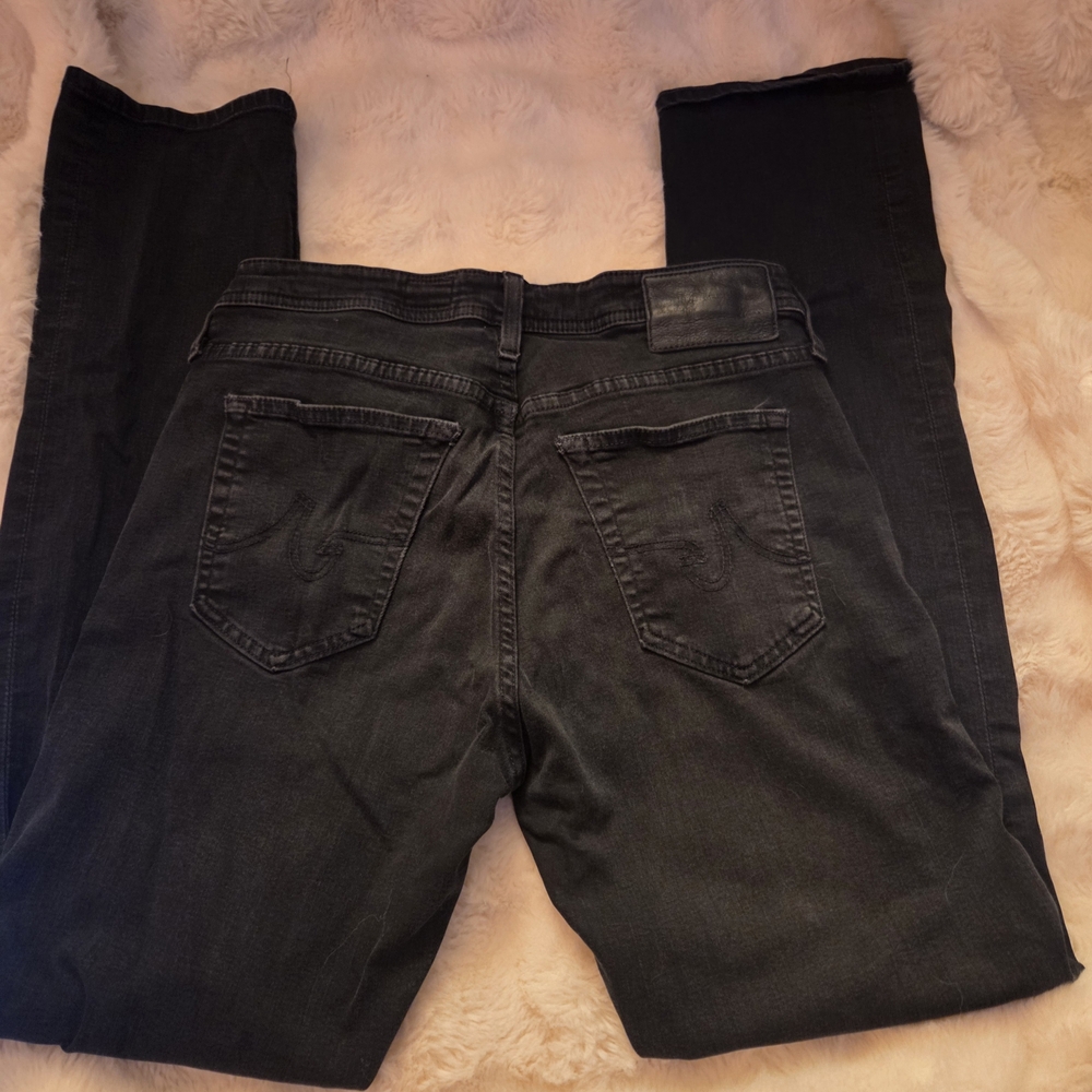 AG Adriano Goldschmied Black Straight Leg Jeans Mens 30x32